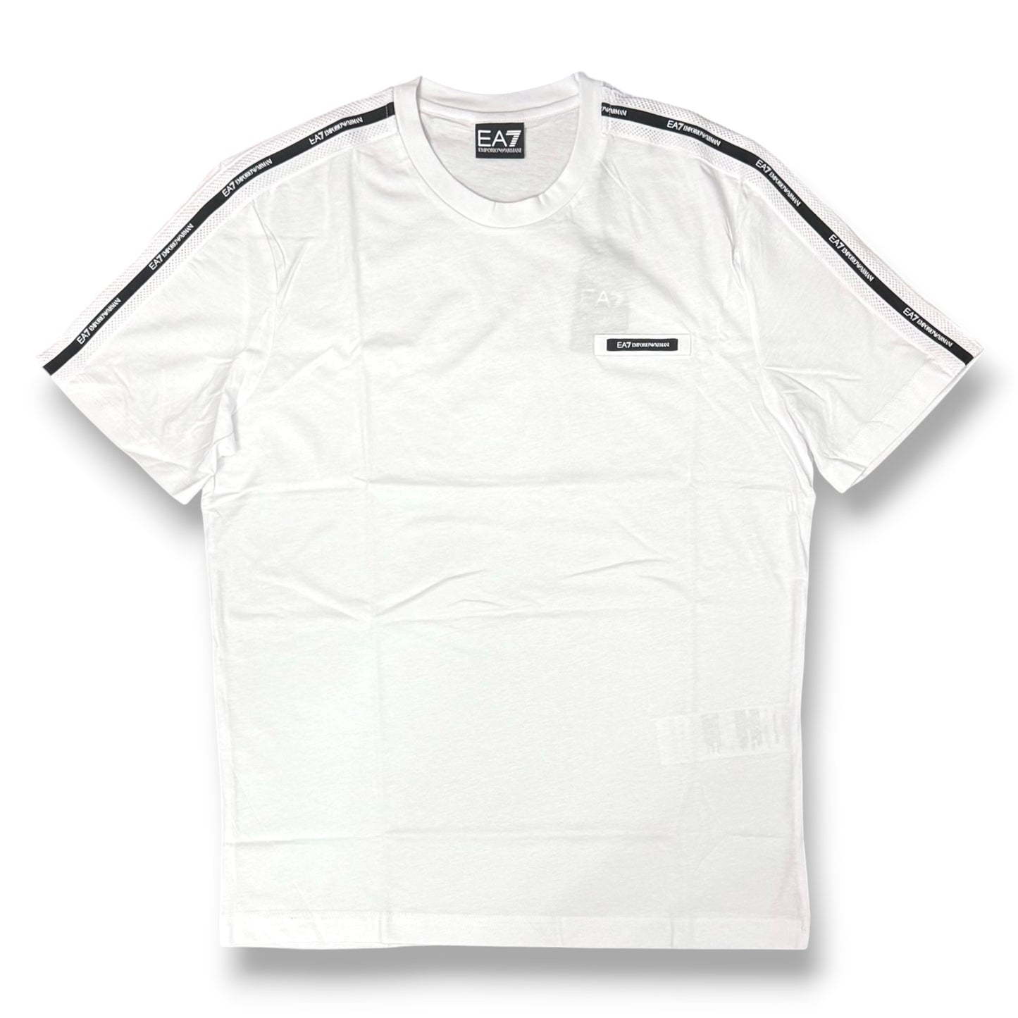 EMPORIO ARMANI- T-shirt Uomo, con logo gommato lato cuore e sulle spalle, col.Bianco