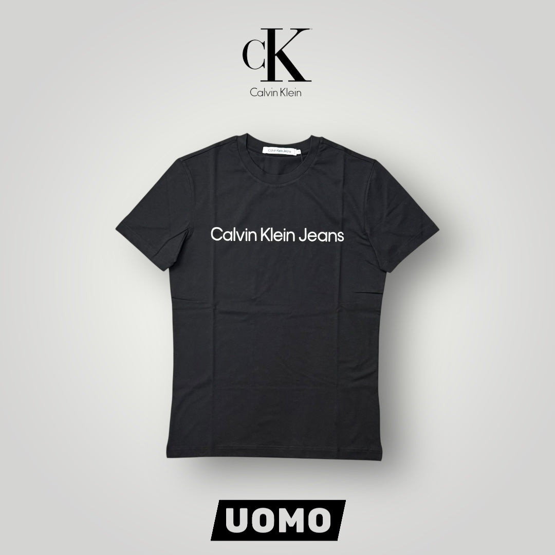 T-shirt CALVIN KLEIN, con scritta centrale, Col.Nero