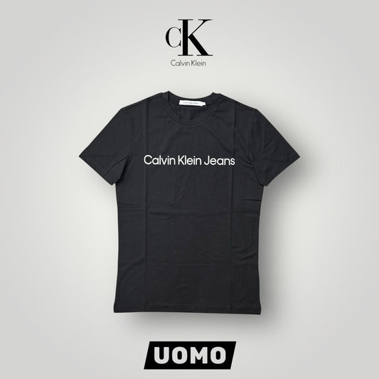 T-shirt CALVIN KLEIN, con scritta centrale, Col.Nero