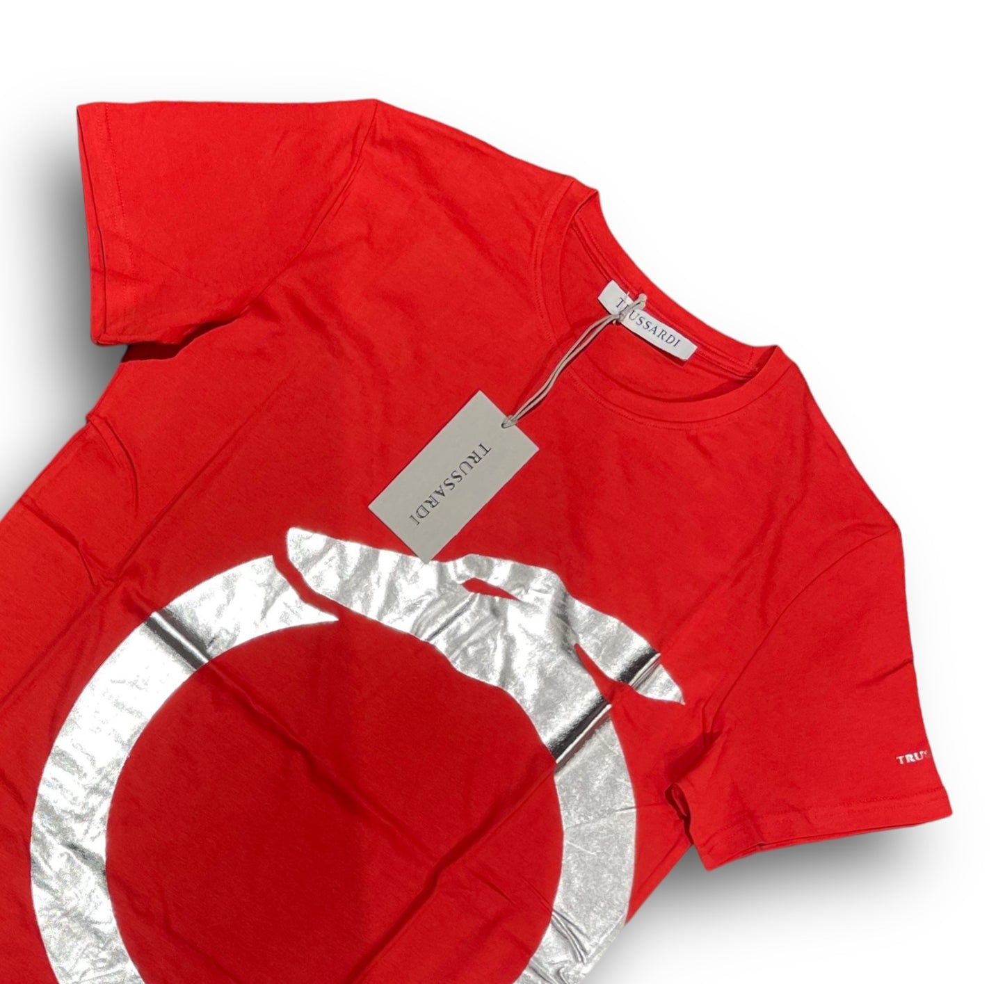 T-shirt TRUSSARDI Uomo con stampa grande frontale,col.Rosso, RegularFit