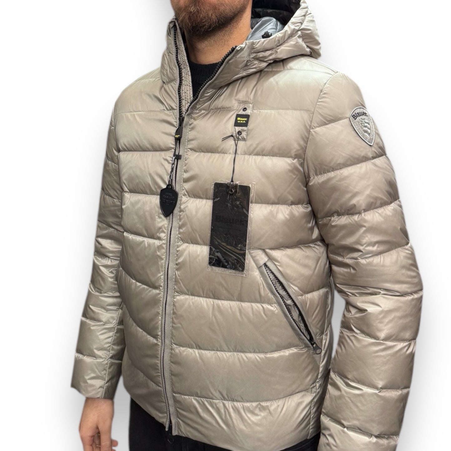 Giubbotto BLAUER, Col.Ghiaccio (imbott. Piuma - 2025)