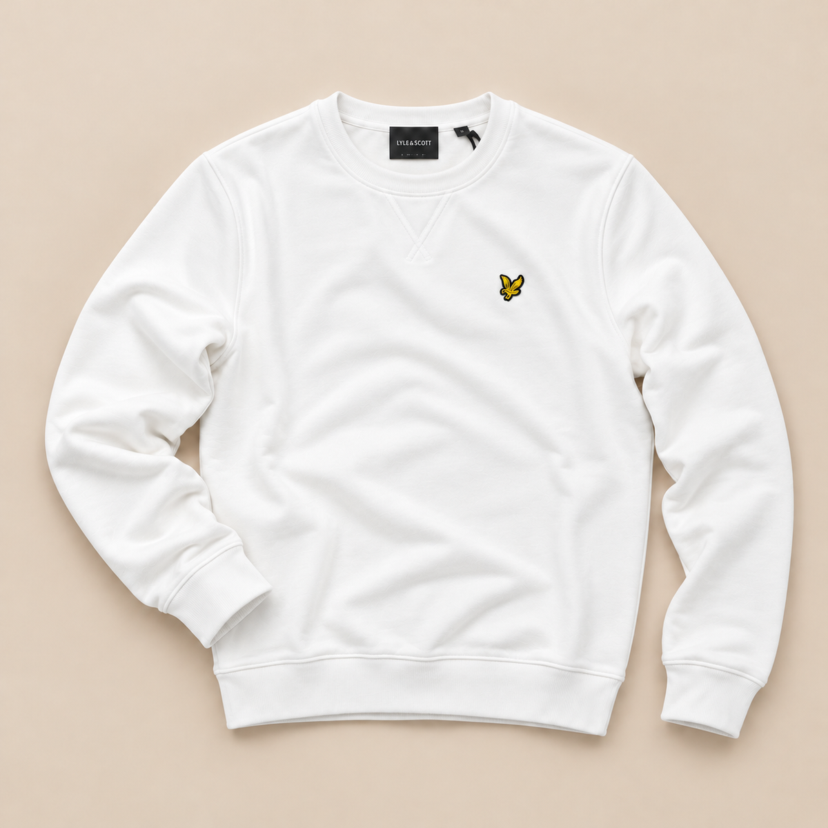 Felpa LYLE&SCOTT girocollo in tex.felpato,col.White