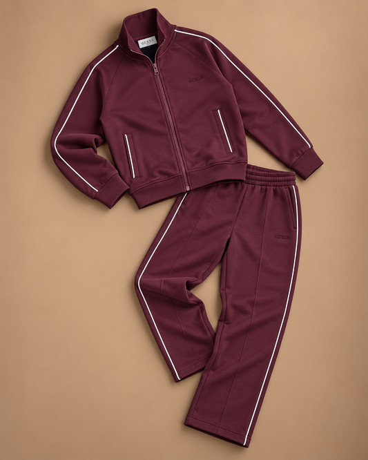 GUESS- Tuta completa Donna, con righino lungo le braccia e le gambe, Col.Bordeaux
