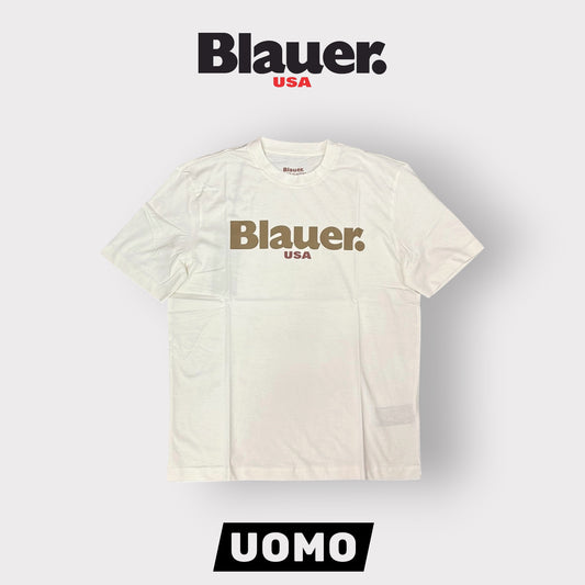 BLAUER- T-shirt, RegularFit, con stampa frontale, mod.Ernst, col.Panna