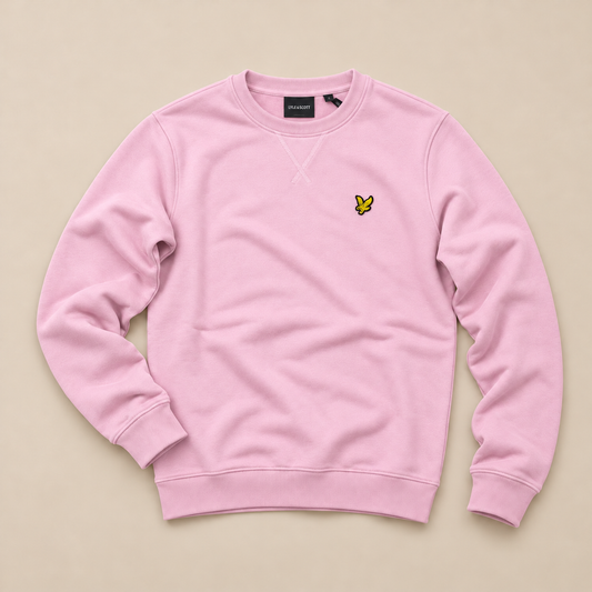 LYLE & SCOTT- Felpa Uomo girocollo, tex.cotone garzato, Col.Pink Light