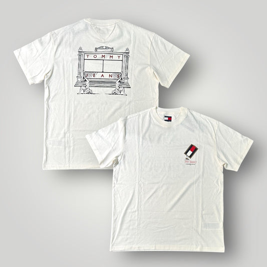 T-shirt TOMMY JEANS, con stampa lato cuore e dietro la schiena, Col.Crema