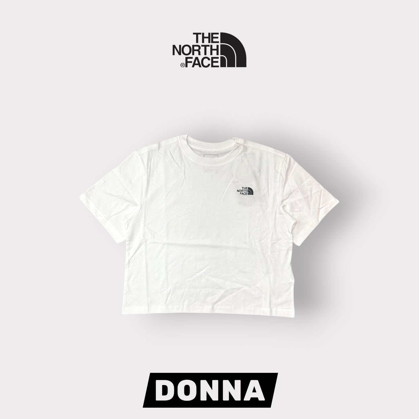 THE NORTH FACE- T-shirt Donna, con logo ricamato lato cuore, Boxyfit, col.Bianco