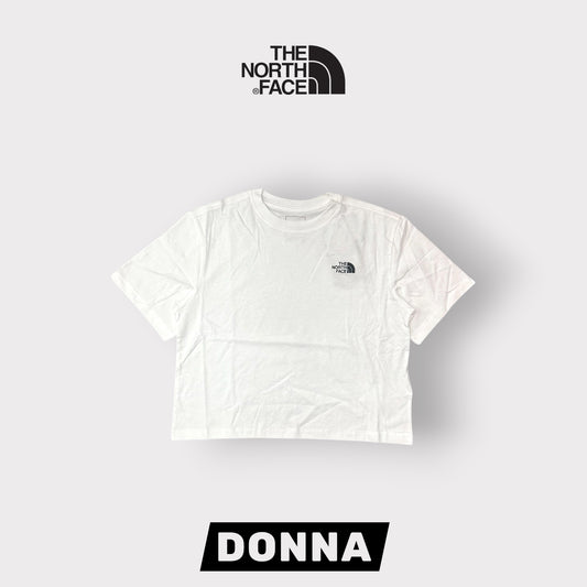 THE NORTH FACE- T-shirt Donna, con logo ricamato lato cuore, Boxyfit, col.Bianco