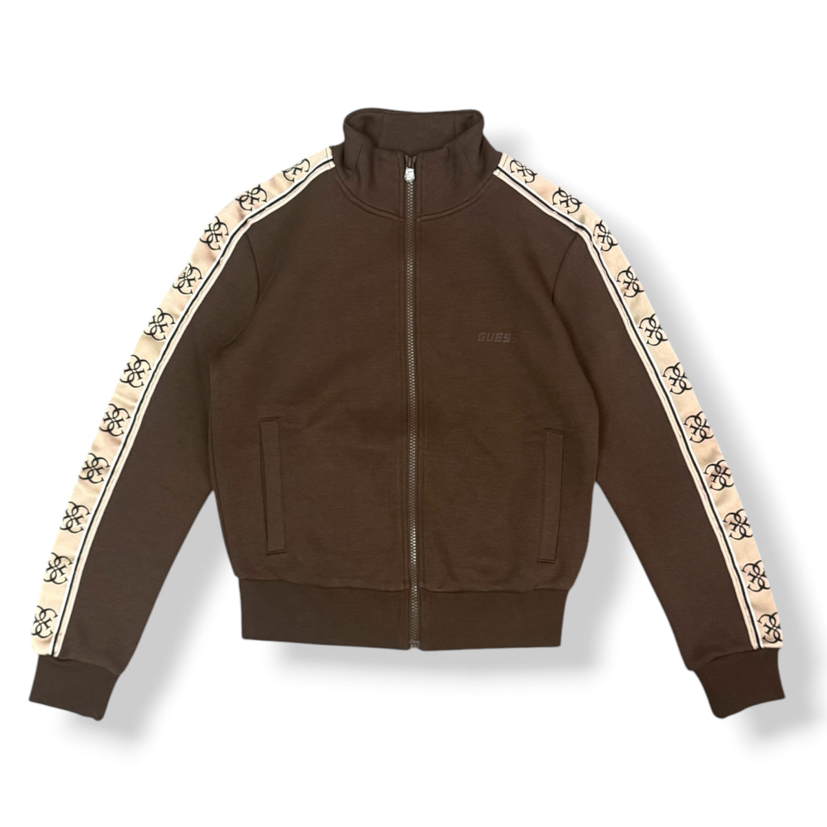 GUESS- Tuta completa Donna, con banda laterale logata, tex.neoprene, Col.Marrone
