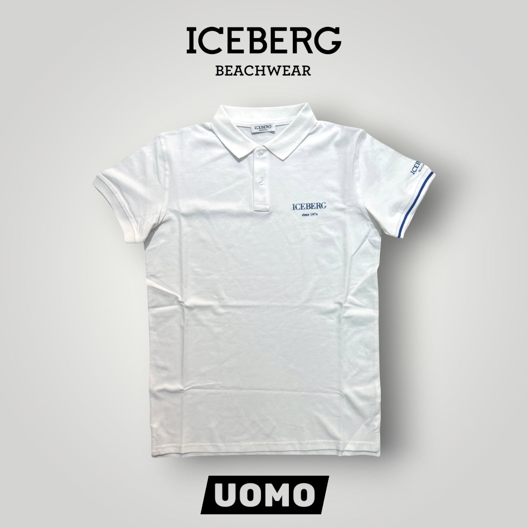 ICEBERG BEACHWEAR- Polo Uomo, Regular Fit, Col.Bianco