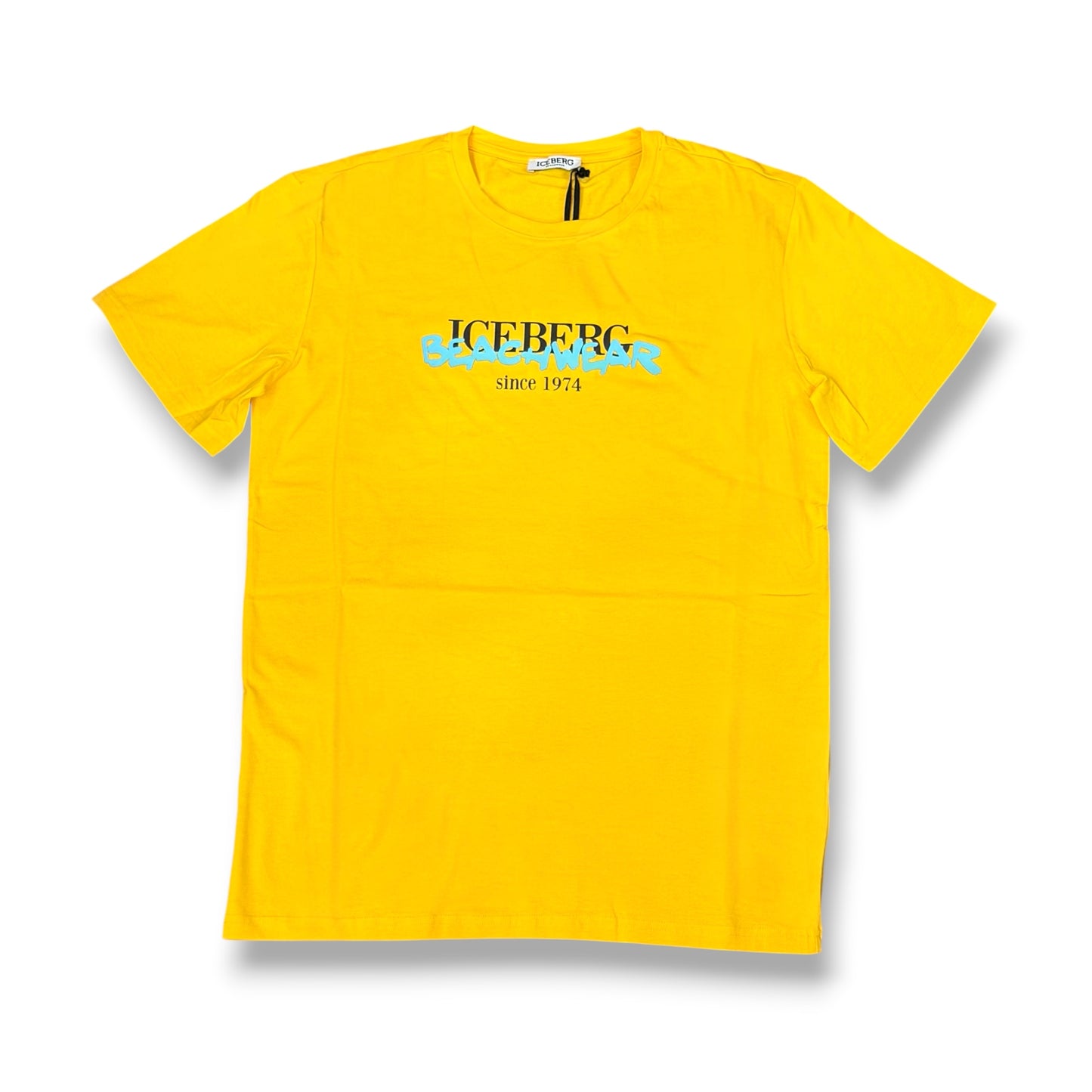 ICEBERG BEACHWEAR- T-shirt Uomo, stampa frontale in 3D, Col.Giallo