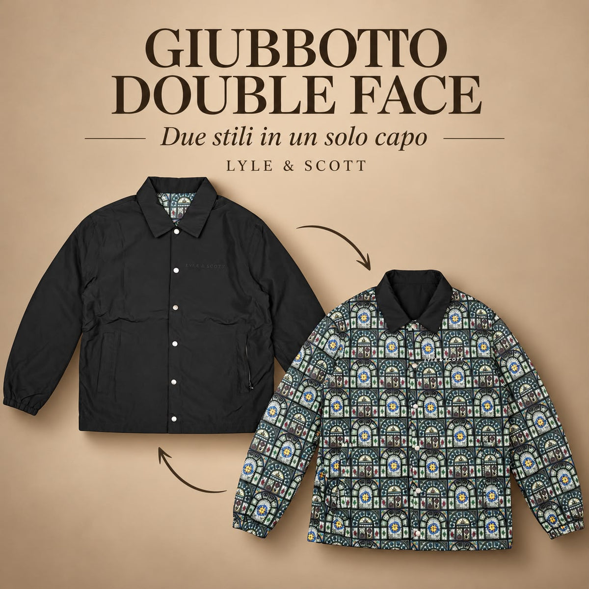 LYLE&SCOTT- Giubbotto Uomo, mod.giacca, reversibile, Col.Nero