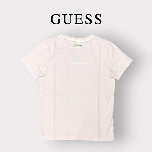 GUESS JEANS- T-shirt Donna, SlimFit, con scritta frontale, col.Rosa
