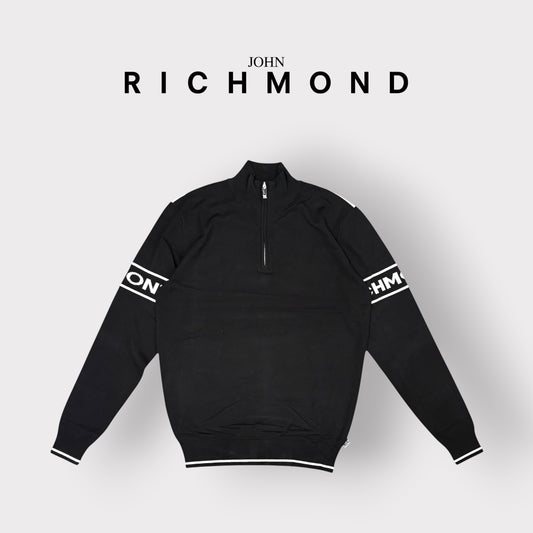 JOHN RICHMOND - Maglioncino Uomo, con scritta alle braccia, Col.Nero