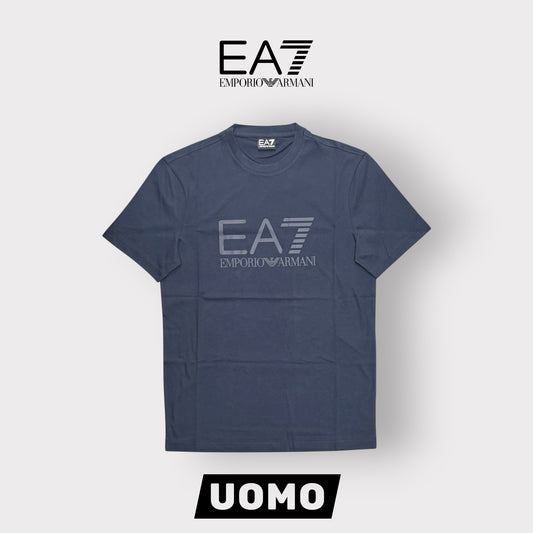 EMPORIO ARMANI- T-shirt Uomo, con stampa frontale, col.Blu