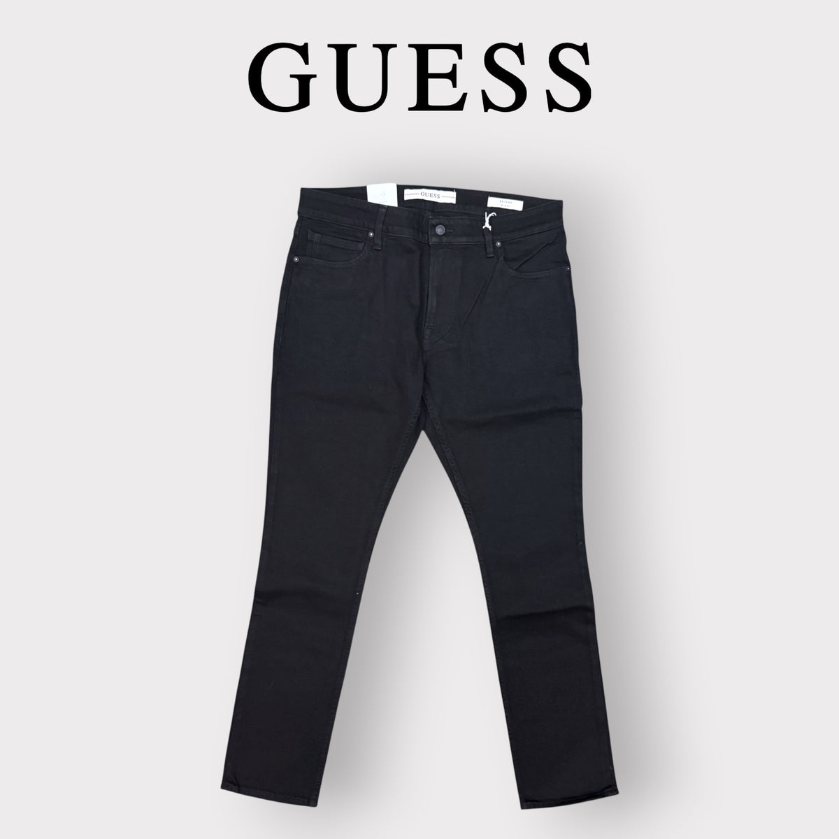 GUESS JEANS- Jeans Uomo, mod.Skinny Low Rise Taille Basse, Col.Nero