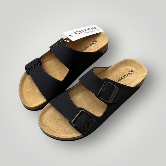Ciabatte SUPERGA Uomo, col. Nero (dettagli argento)