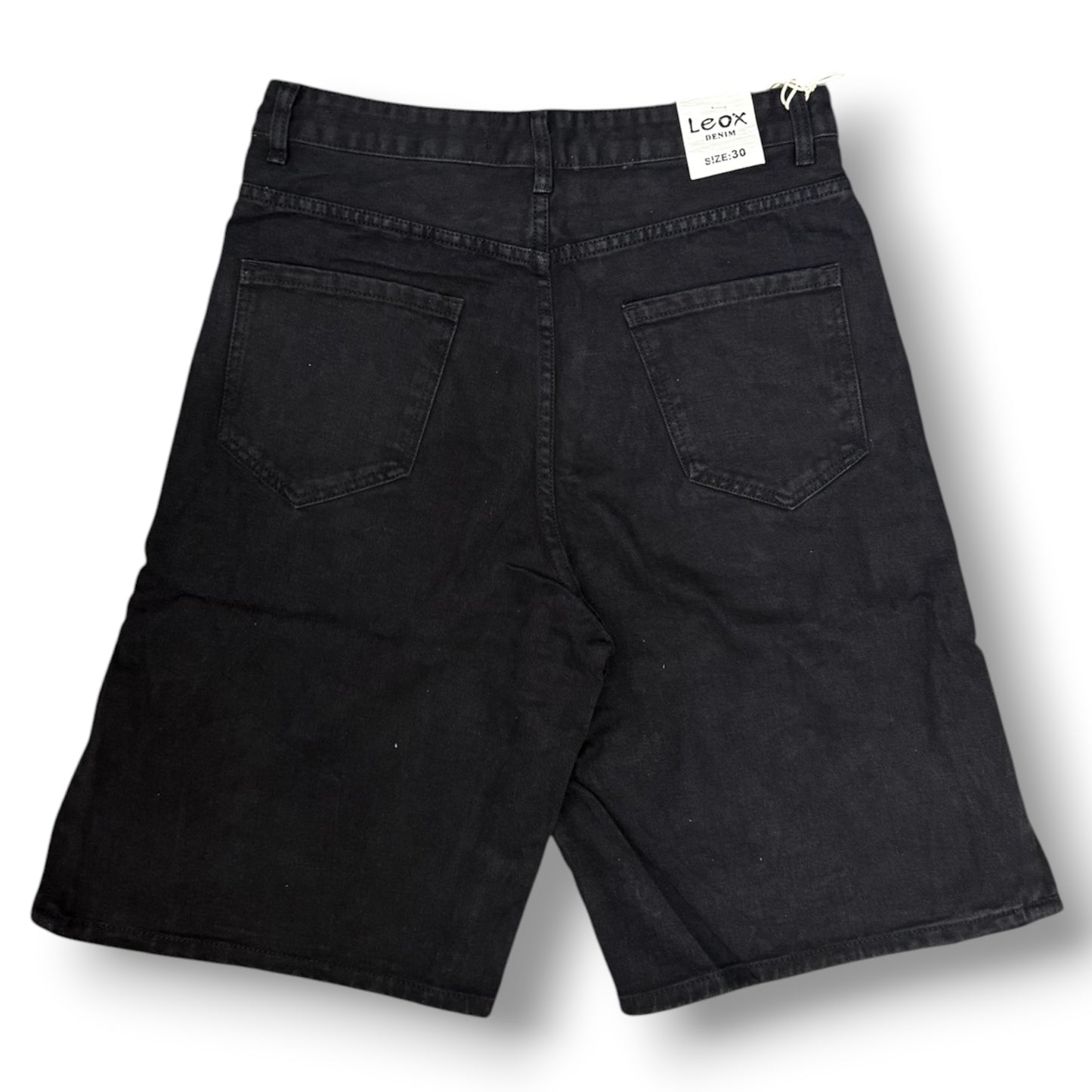 LEOX - Bermuda Uomo, Baggy Fit (lunghezza sotto ginocchio), con mezza zip laterale, Col.Nero
