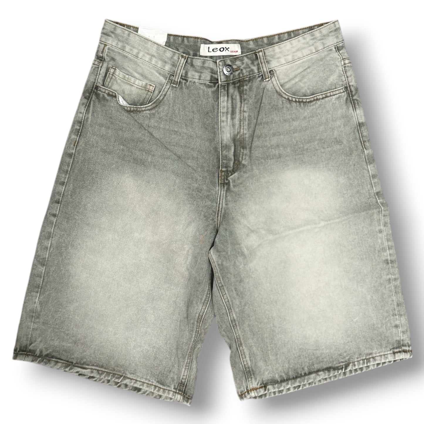 LEOX - Bermuda Uomo, Baggy Fit (lunghezza sotto ginocchio), con mezza zip laterale, Col