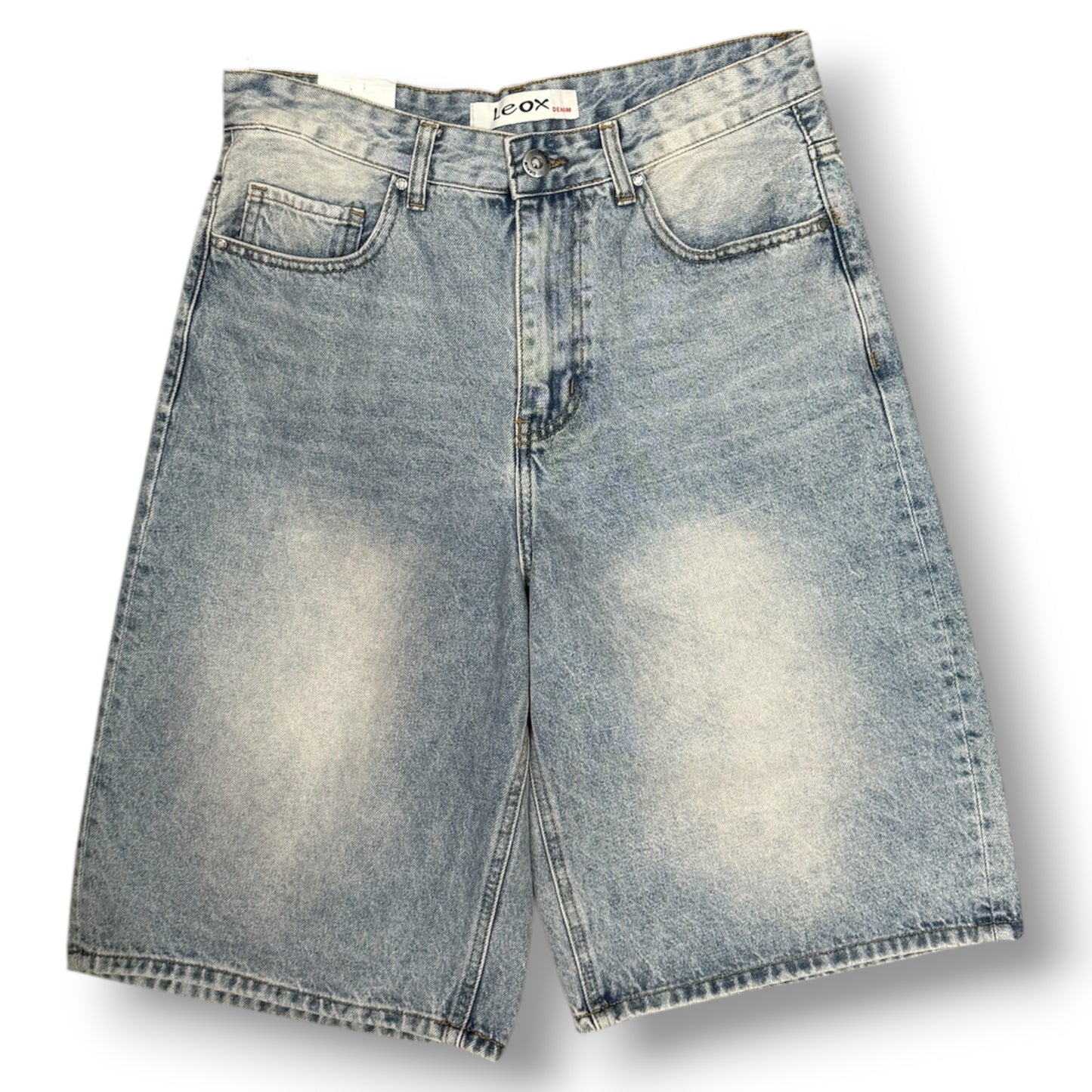 LEOX - Bermuda Uomo, Baggy Fit (lunghezza sotto ginocchio), con mezza zip laterale, Col