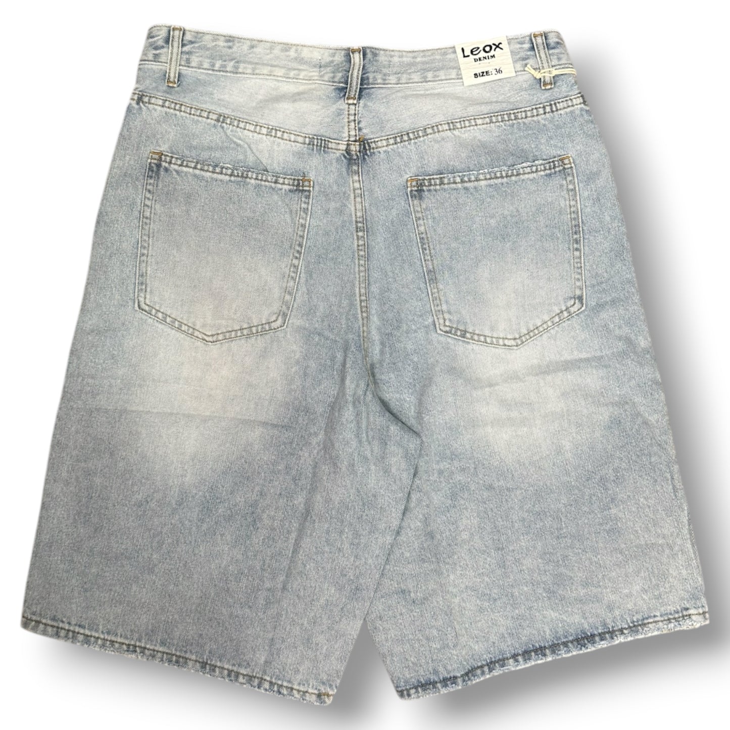 LEOX - Bermuda Uomo, Baggy Fit (lunghezza sotto ginocchio), con mezza zip laterale, Col.