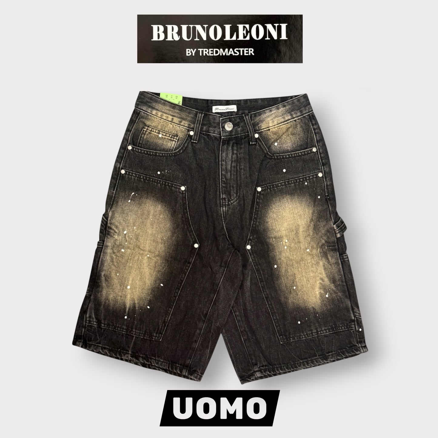 BRUNO LEONI - Bermuda Uomo Carpenter (lunghezza sotto al ginocchio), Col.Nero