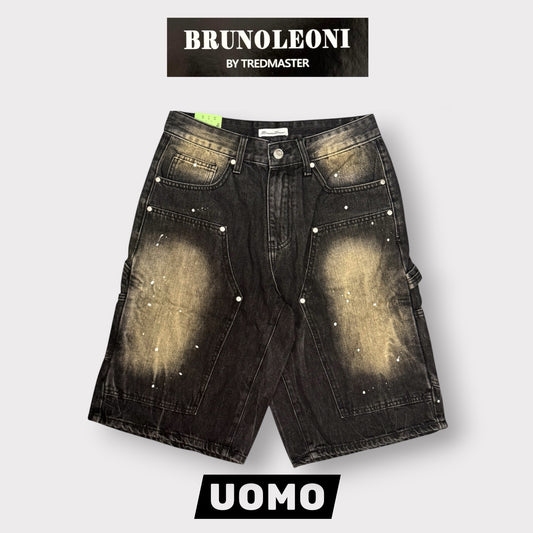BRUNO LEONI - Bermuda Uomo Carpenter (lunghezza sotto al ginocchio), Col.Nero