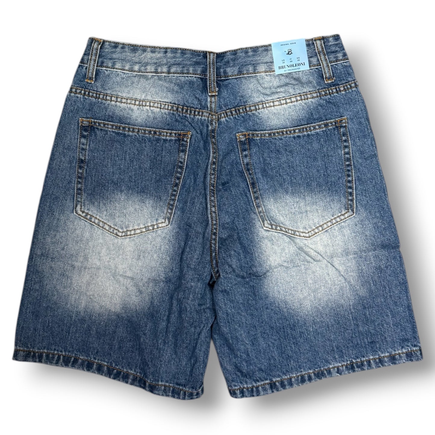BRUNO LEONI - Bermuda Uomo (lunghezza sopra al ginocchio), Col.Denim