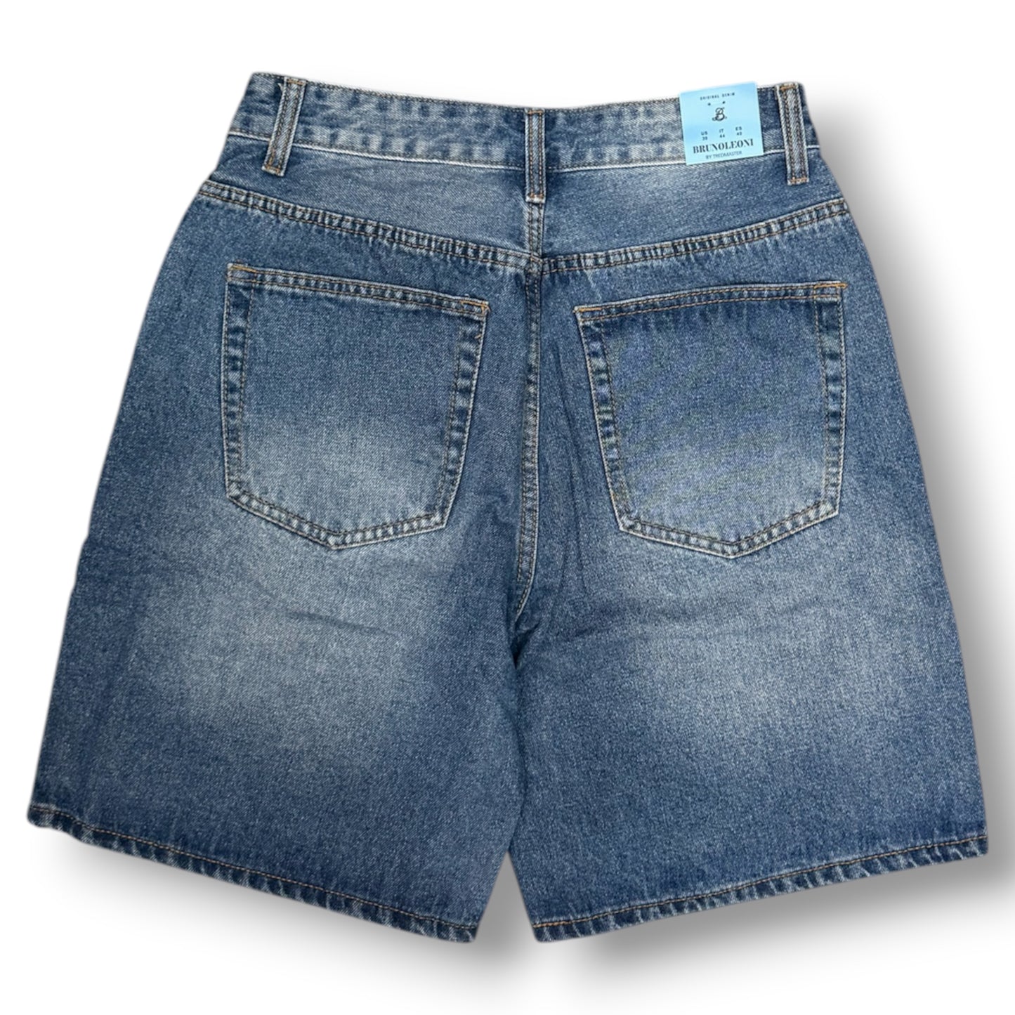 BRUNO LEONI - Bermuda Uomo (lunghezza sopra al ginocchio), Col.Denim