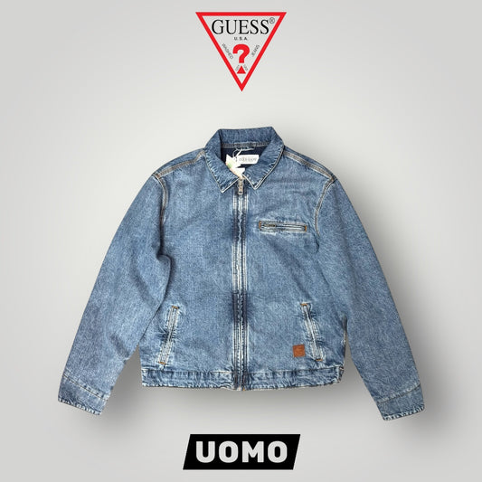 Giacca GUESS JEANS in Denim Mod.camicia con zip, Col.BluJeans
