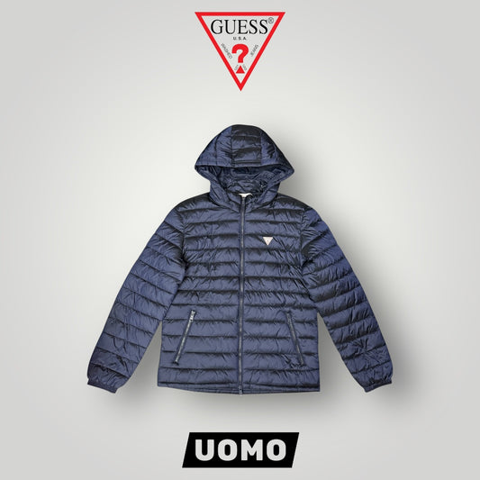 Piumino GUESS 100 grammi con cappuccio, Col.Blu