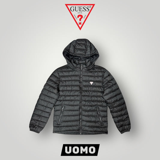 Piumino GUESS 100 grammi con cappuccio sganciabile, Col.Nero