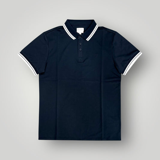 Polo GUESS logo triangolo lato cuore col.Blu