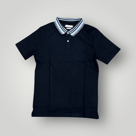 Polo GUESS con logatura sul collo col.Blu