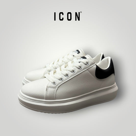 ICON- Scarpe Unisex con contrasto sul retro, col.Bianco/Nero