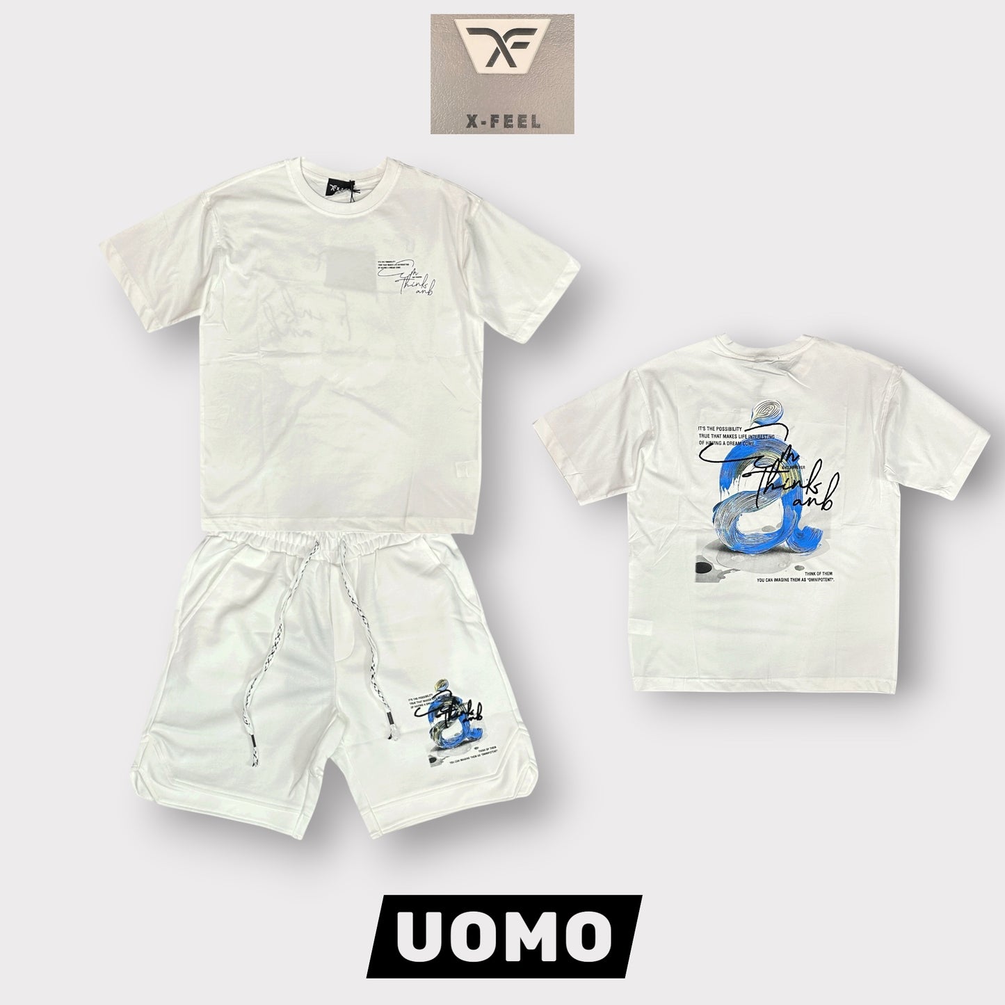 X-FEEL - Completino estivo Uomo con stampa schienale, Col.Bianco