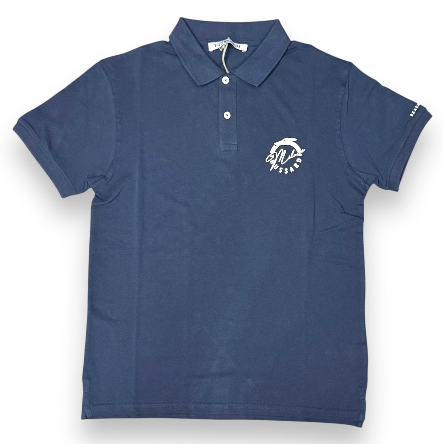 Polo TRUSSARDI con logo lato cuore, Col.Blu