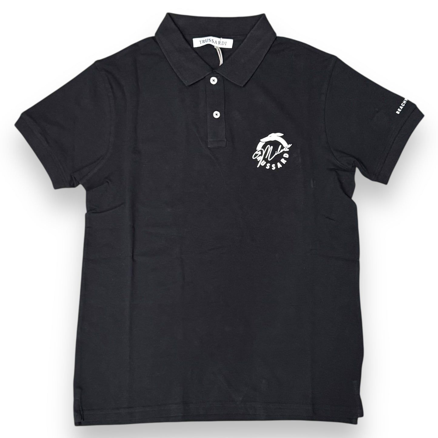 Polo TRUSSARDI con logo lato cuore, Col.Nero
