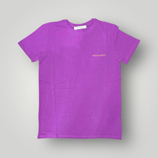 T-shirt TRUSSARDI, con logo lato cuore, Col.Viola