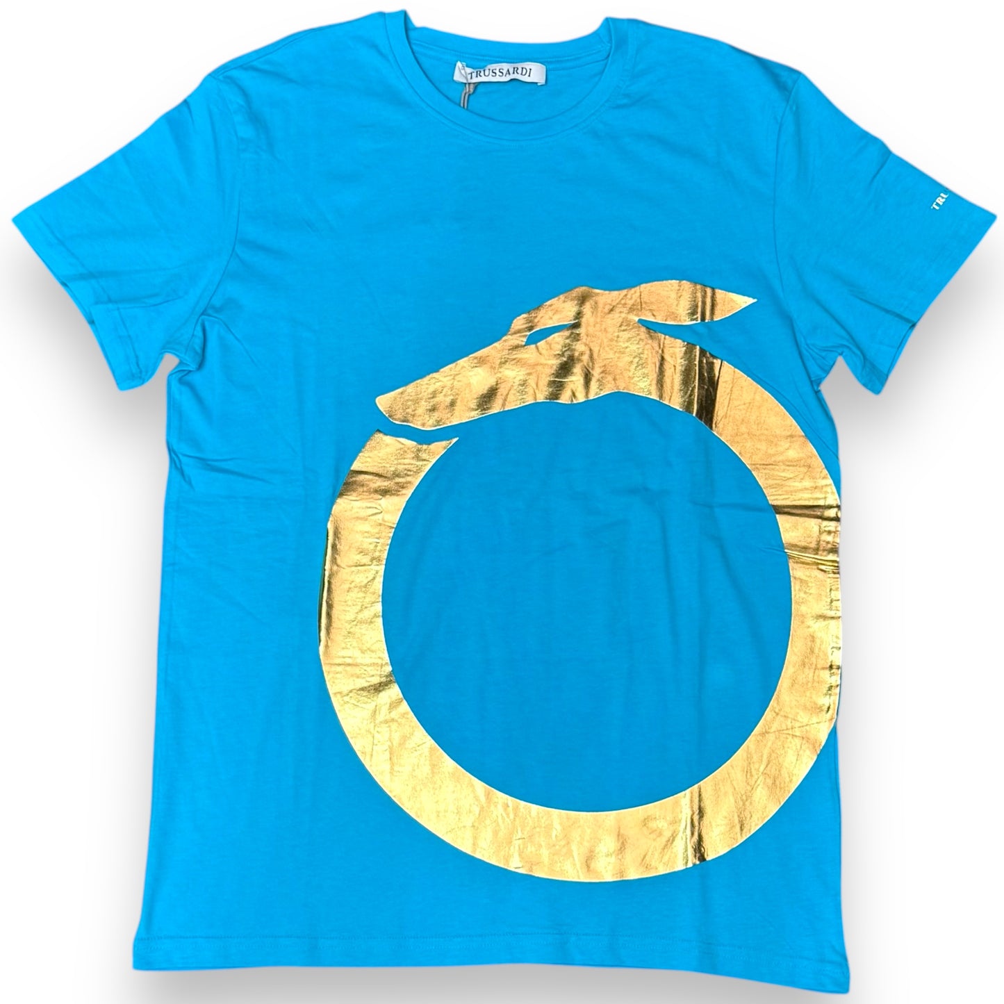 T-shirt TRUSSARDI, con stampa, Col.Celeste