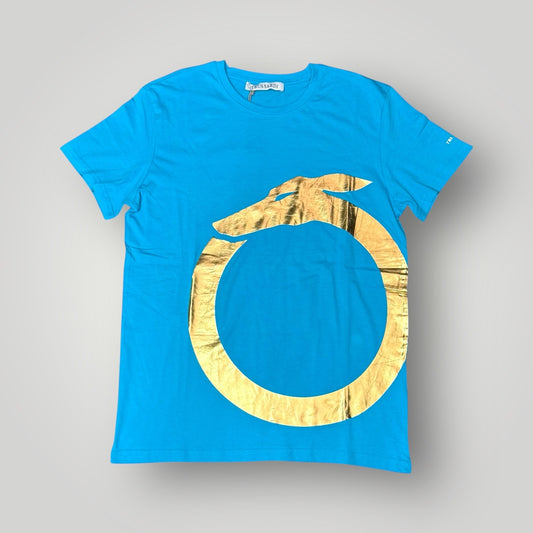 T-shirt TRUSSARDI, con stampa, Col.Celeste