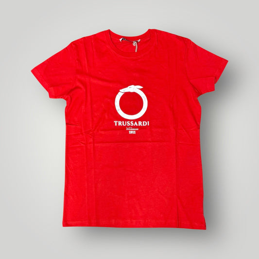 T-shirt TRUSSARDI, con logo medio, Col.Rosso
