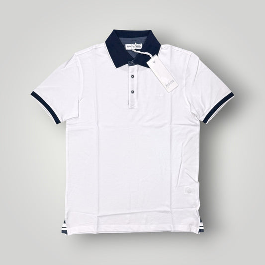 Polo YES-ZEE in piquet con collo a contrasto, col.Bianco