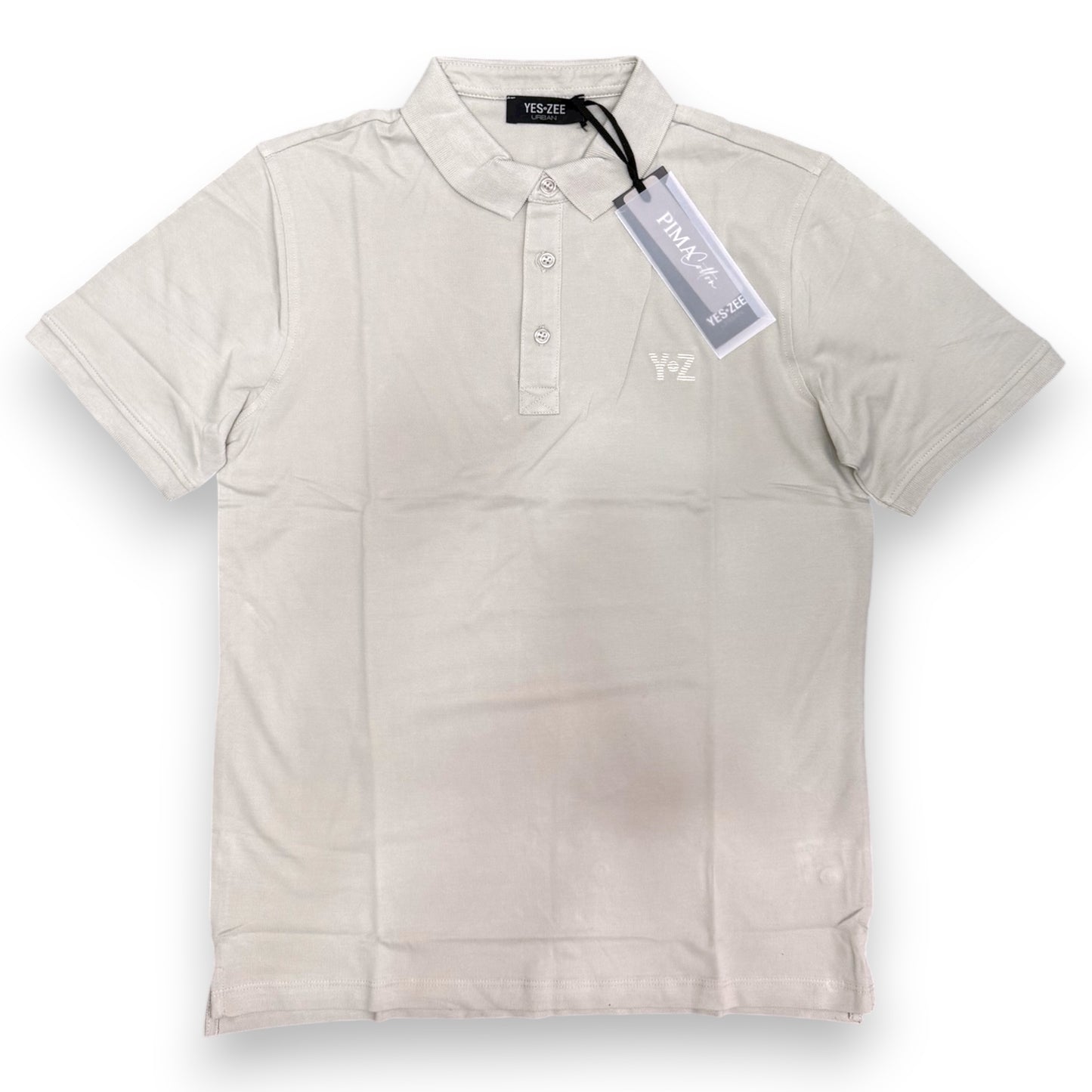 Polo YES-ZEE in piquet con logo lato cuore, col.Beige