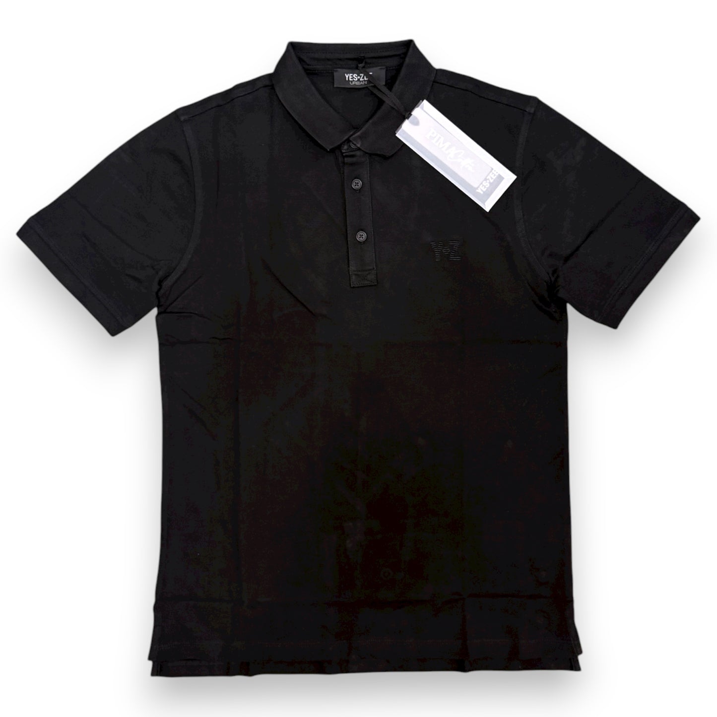 Polo YES-ZEE in piquet con logo lato cuore, col.Nero