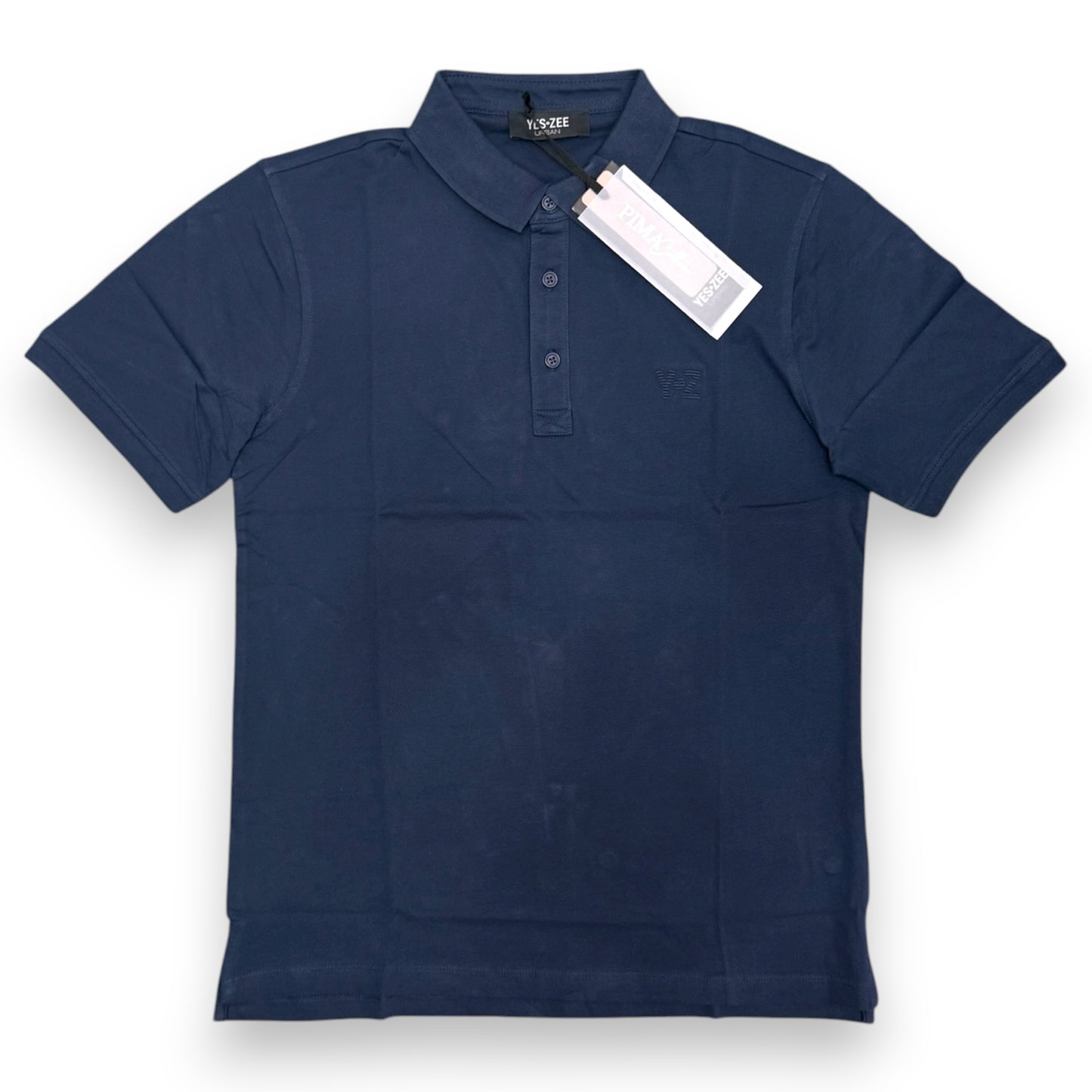 Polo YES-ZEE in piquet con logo lato cuore, col.Blu
