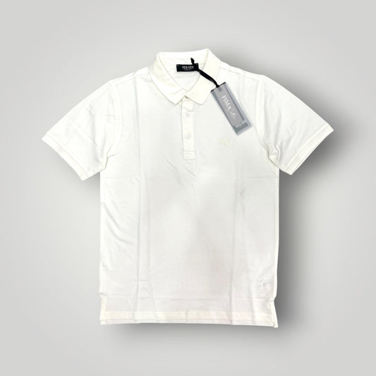 Polo YES-ZEE in piquet con logo lato cuore, col.Bianco