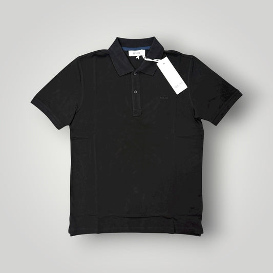 Polo YES-ZEE in piquet con scritta ricamata lato cuore, col.Nero