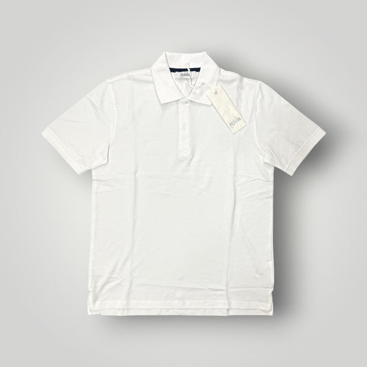 Polo YES-ZEE in piquet con scritta ricamata lato cuore, col.Bianco