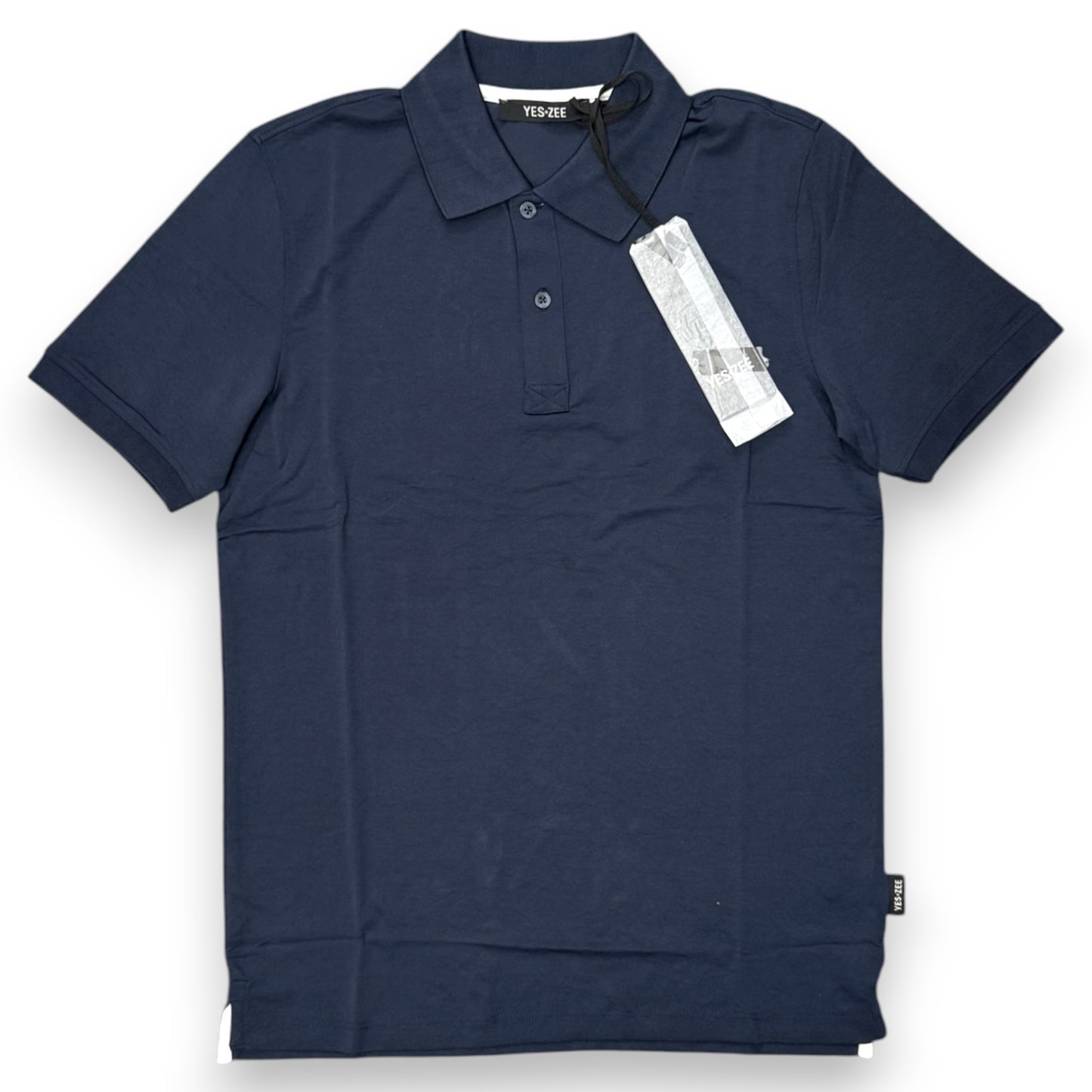 Polo YES-ZEE in tessuto tecnico con targhetta lato cuore, col.Blu